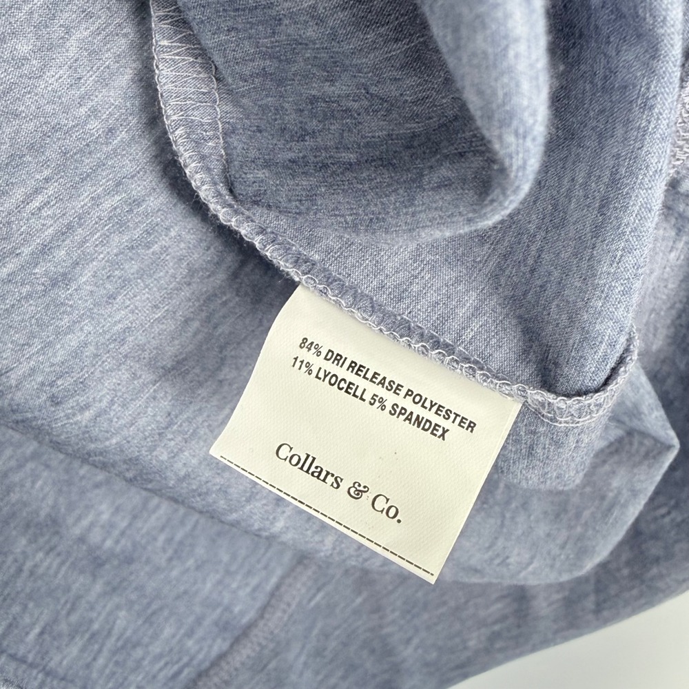 Collars & Co Mens Drirelease Quarter Zip Pullover Blue Heathered Large NWT - Picture 8 of 11